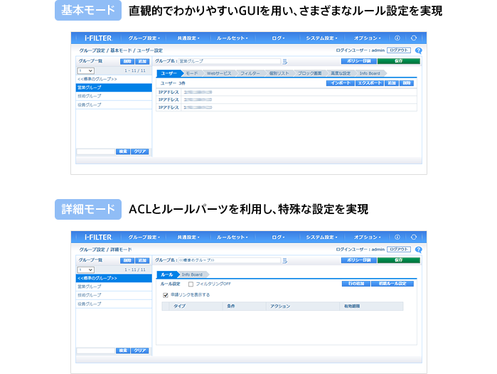 基本モード／詳細モード