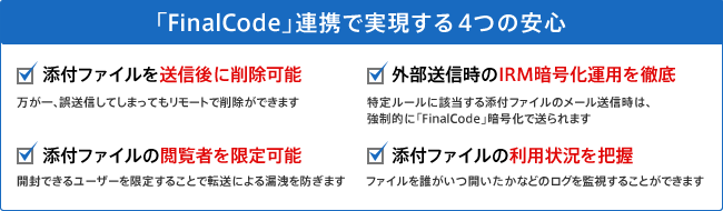 FinalCode 連携で実現する4つの安心