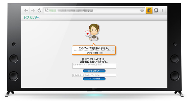 ソニー　液晶テレビ　ブラビアのブロック画面（イメージ）