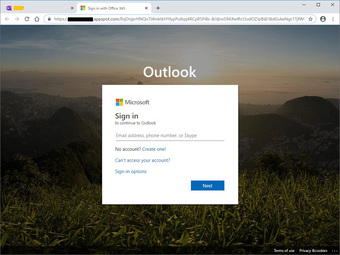 【2】Microsoft 365 のフィッシングサイト